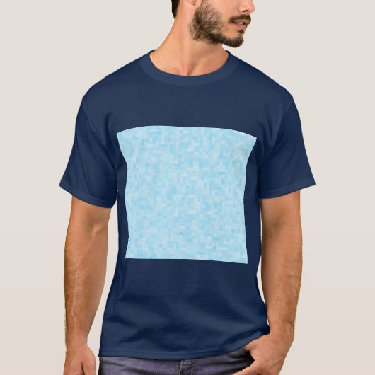 Blauwe mozaïekpixelatie t-shirt (Voorkant)