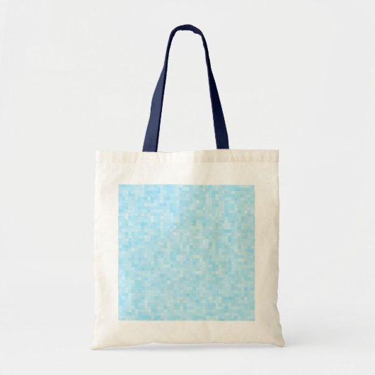 Blauwe mozaïekpixelatie tote bag (Voorkant)