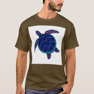Blauwe mozaïekschildpad t-shirt