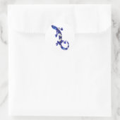 Blauwe mozaïekslang ronde sticker (Tas)
