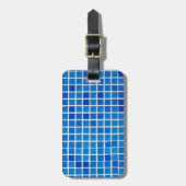 Blauwe mozaïekTegel Bagagelabel (Voorkant verticaal)
