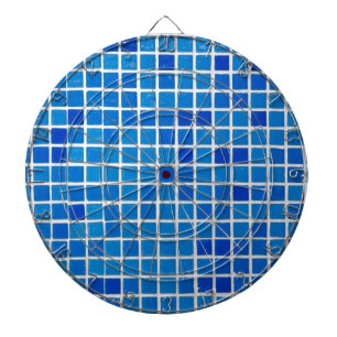Blauwe mozaïekTegel Dartbord