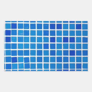 Blauwe mozaïekTegel Rechthoekige Sticker