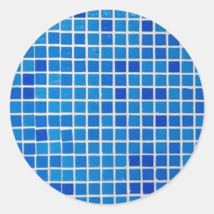 Blauwe mozaïekTegel Ronde Sticker