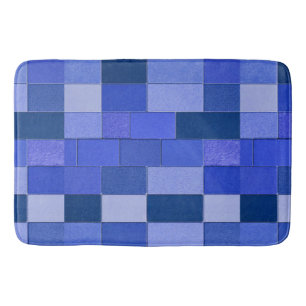 Blauwe mozaïektegels badmat