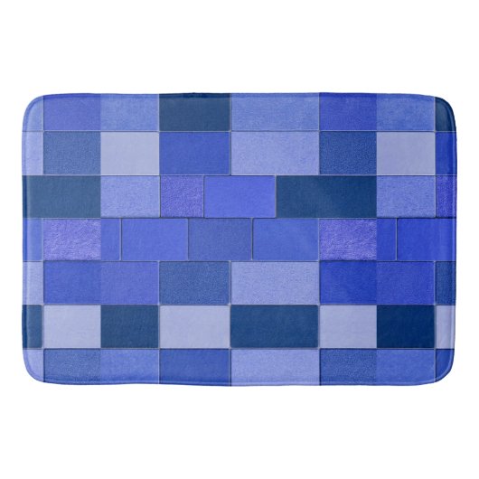 Blauwe mozaïektegels badmat (Voorkant)