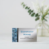 Blauwe mozaïektegels, Visitekaartjes (Staand voorkant)