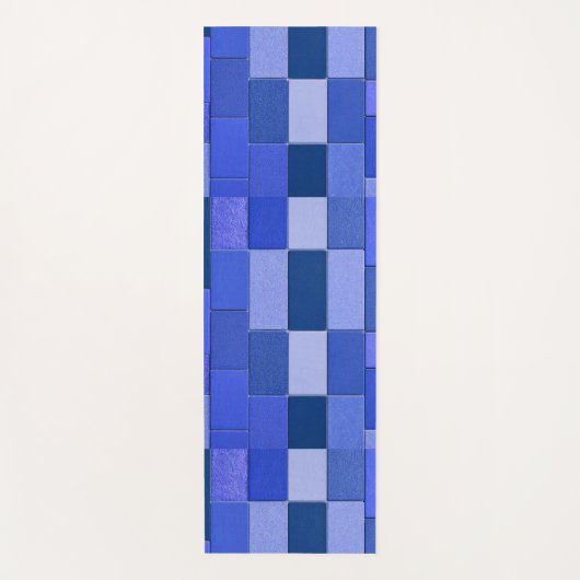 Blauwe mozaïektegels yogamat (Voorkant)