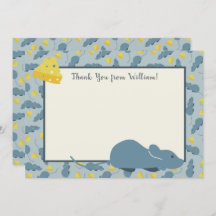 Blauwe muis en kaasflatpanel Dank u wel kaarten