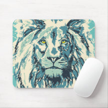 Blauwe Muismat van de Lion - Blauwe Retro Lion