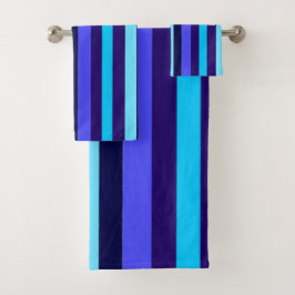 Blauwe Multi Tone Stripes Bad Handdoek