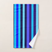 Blauwe Multi Tone Stripes Bad Handdoek (Handdoek)