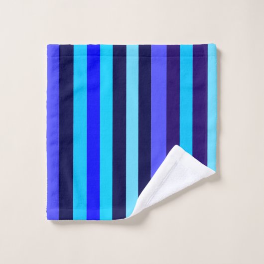 Blauwe Multi Tone Stripes Bad Handdoek (Wasdoekje)