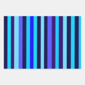 Blauwe Multi Tone Stripes Inpakpapier Vel (Voorkant 3)