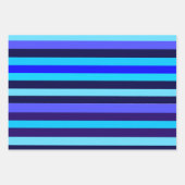 Blauwe Multi Tone Stripes Inpakpapier Vel (Voorkant)