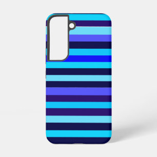 Blauwe Multi Tone Stripes Samsung Galaxy Hoesje