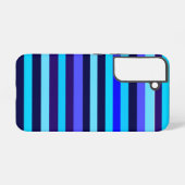Blauwe Multi Tone Stripes Samsung Galaxy Hoesje (Achterkant horizontaal)