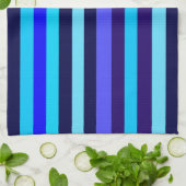 Blauwe Multi Tone Stripes Theedoek (Gevouwen)