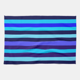 Blauwe Multi Tone Stripes Theedoek