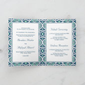 Blauwe Munt Islamitische Arabesk Moslim Bruiloft (Binnen)