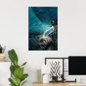 Blauwe muren van een ijsgrot poster (Thuiskantoor)