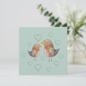Blauwe Mus in Love Watercolor Kunst (Staand voorkant)