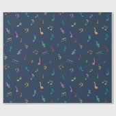 Blauwe musical cadeaupapier (Vlak)