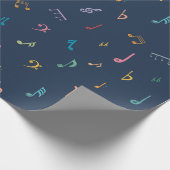 Blauwe musical cadeaupapier (Hoek)