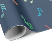 Blauwe musical cadeaupapier (Rol Hoek)