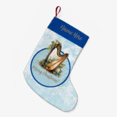 Blauwe Musical Harp Christmas Stocking Kleine Kerstsok (Voorkant (Hangend))
