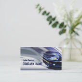 Blauwe Mustang auto in de Gradient Motion Kaart Visitekaartje (Staand voorkant)