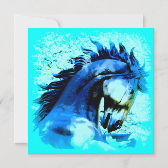 blauwe mustang stallion (Voorkant)