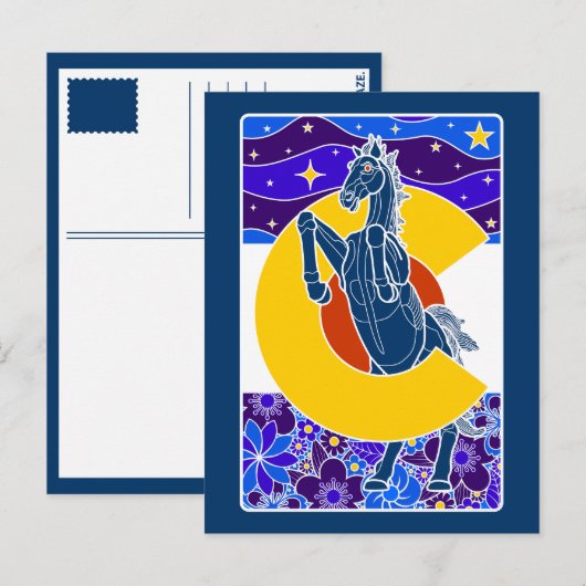 Blauwe Mustang van Colorado Briefkaart (Voorkant / Achterkant)