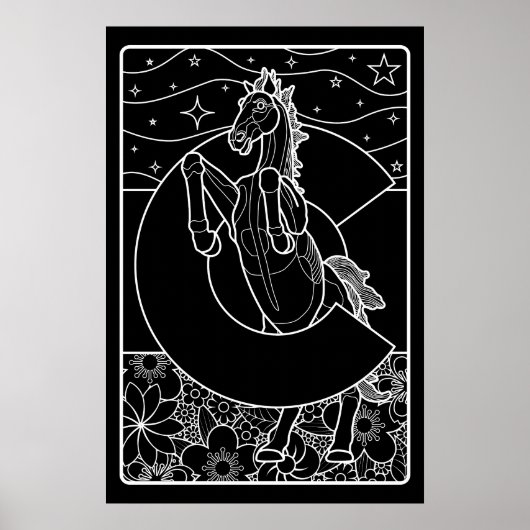 Blauwe Mustang van Colorado Poster (Voorkant)