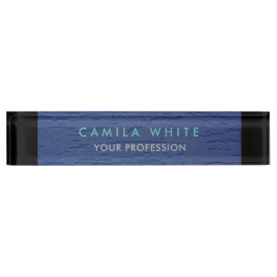 Blauwe Muur Elegante Professionele Classy Zaken Naambordje