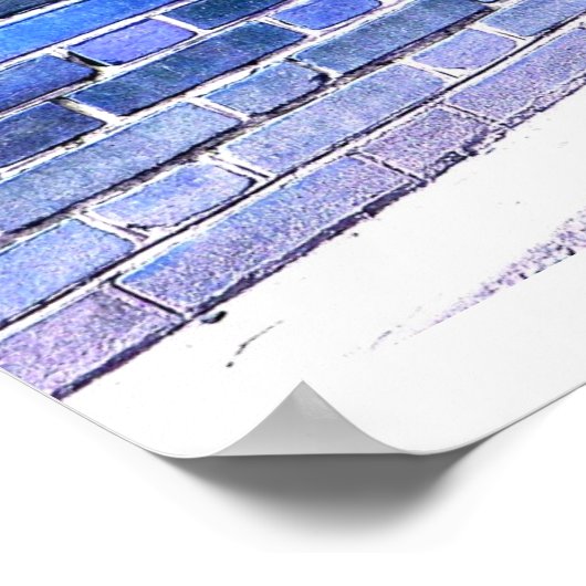 Blauwe muur poster (Hoek)