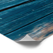 Blauwe muur van een loghuis. Abstracte achtergrond Poster (Hoek)