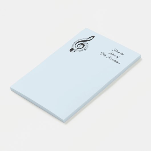 Blauwe muziek Aangepaste advertentie 4x6 Post-it® Notes (Schuin)