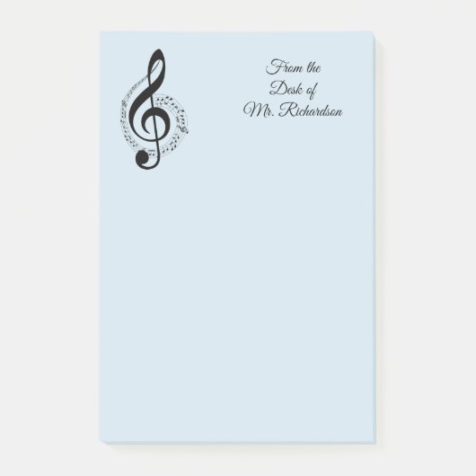 Blauwe muziek Aangepaste advertentie 4x6 Post-it® Notes (Voorkant)