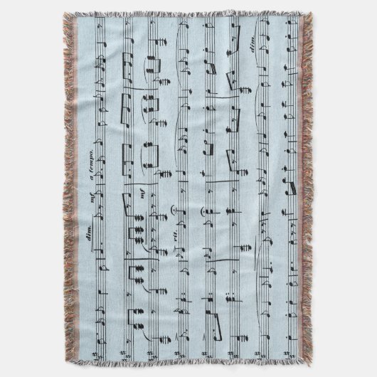 Blauwe muziek deken (Voorkant Verticaal)