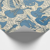 Blauwe muziek en instrumenten/ivoor-ID481 Cadeaupapier (Hoek)