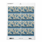 Blauwe muziek en instrumenten/ivoor-ID481 Etiket (Full Sheet)