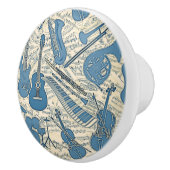 Blauwe muziek en instrumenten/ivoor-ID481 Keramische Knop (Rechts)