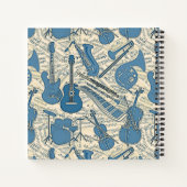 Blauwe muziek en instrumenten/ivoor-ID481 Notitieboek (Achterkant)