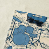 Blauwe muziek en instrumenten/ivoor-ID481 Strandlaken (In situ)