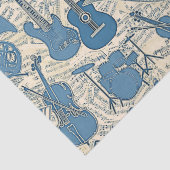 Blauwe muziek en instrumenten/ivoor-ID481 Tissuepapier (Detail)