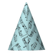 Blauwe muziek feesthoedjes (Achterkant)