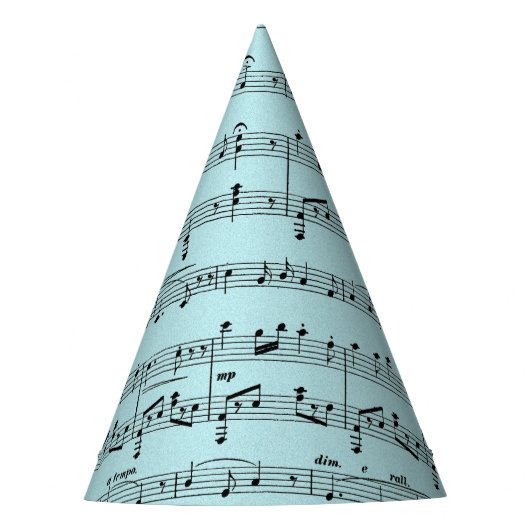 Blauwe muziek feesthoedjes (Voorkant)