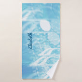 Blauwe muziek gepersonaliseerd badhanddoek (Badhanddoek)