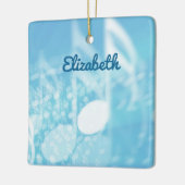 Blauwe muziek gepersonaliseerd keramisch ornament (Links)